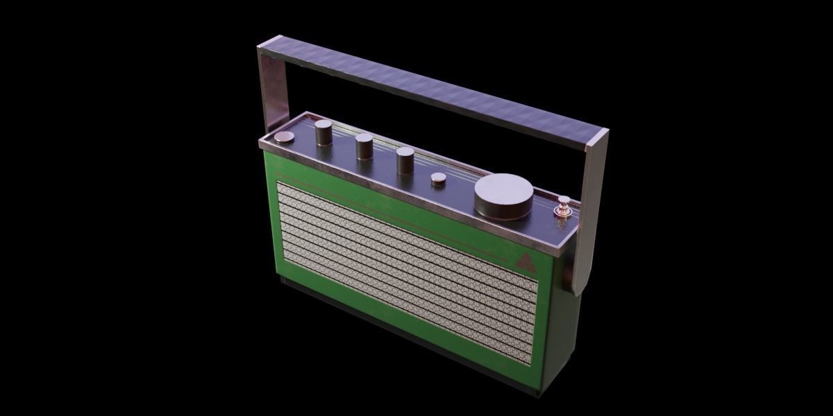 Radio model vintage Low-poly 3D model_0