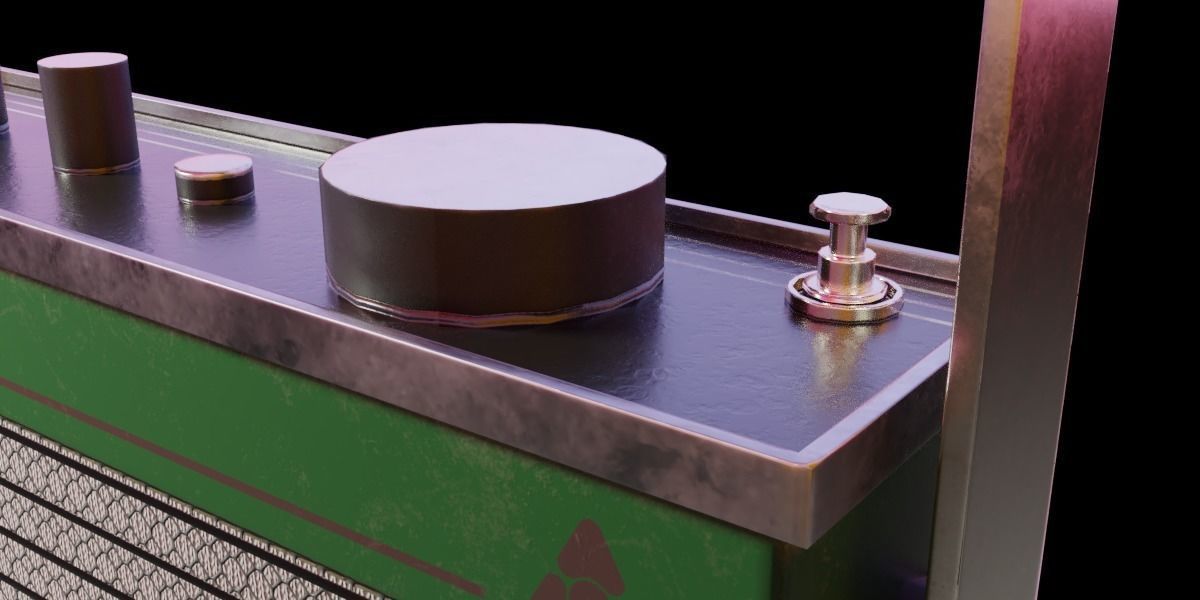 Radio model vintage Low-poly 3D model_7
