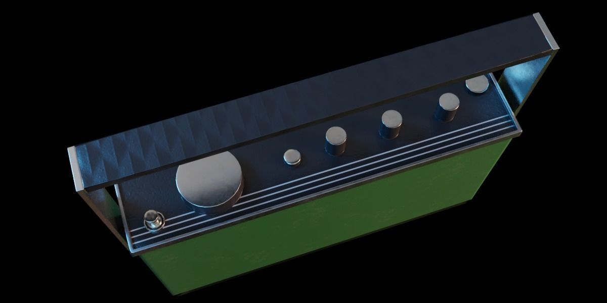 Radio model vintage Low-poly 3D model_3