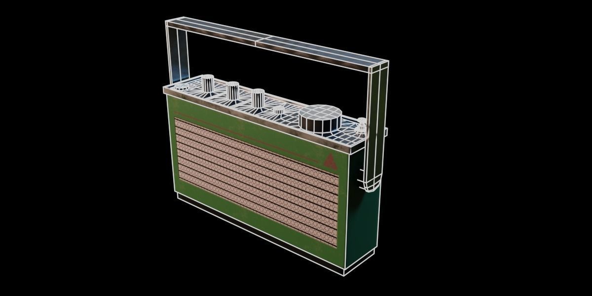 Radio model vintage Low-poly 3D model_2