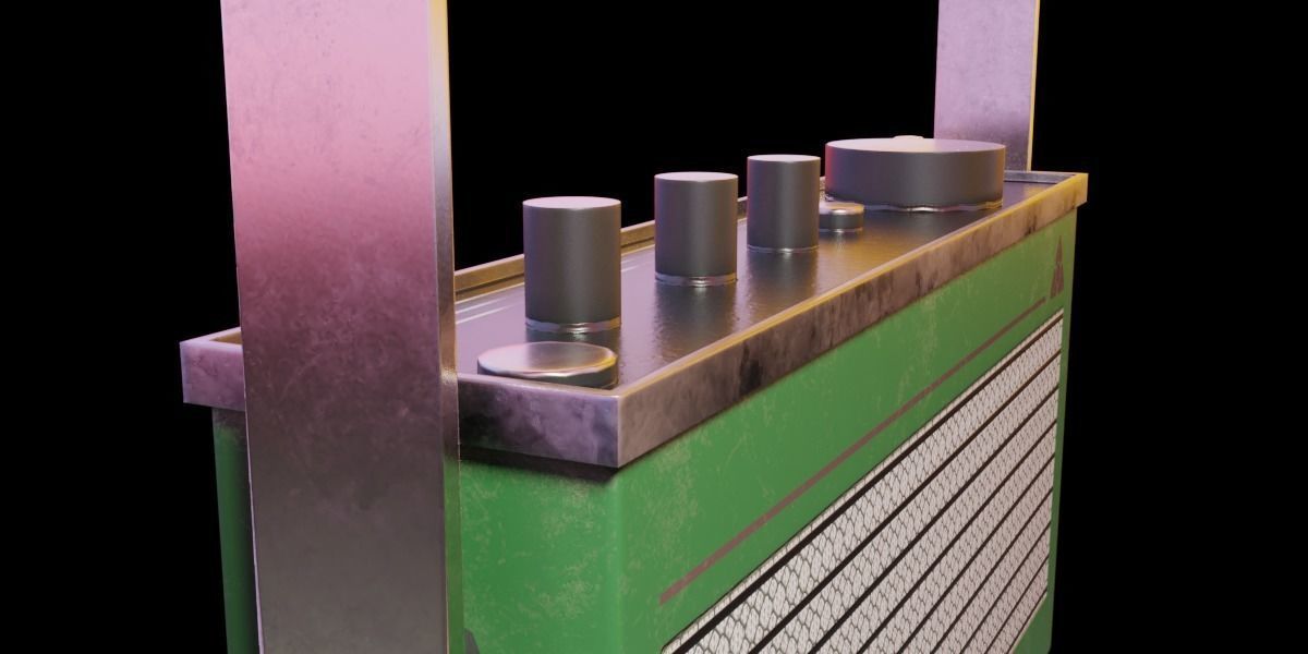 Radio model vintage Low-poly 3D model_8