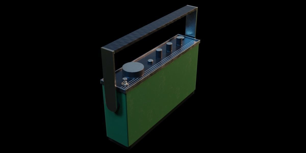 Radio model vintage Low-poly 3D model_5
