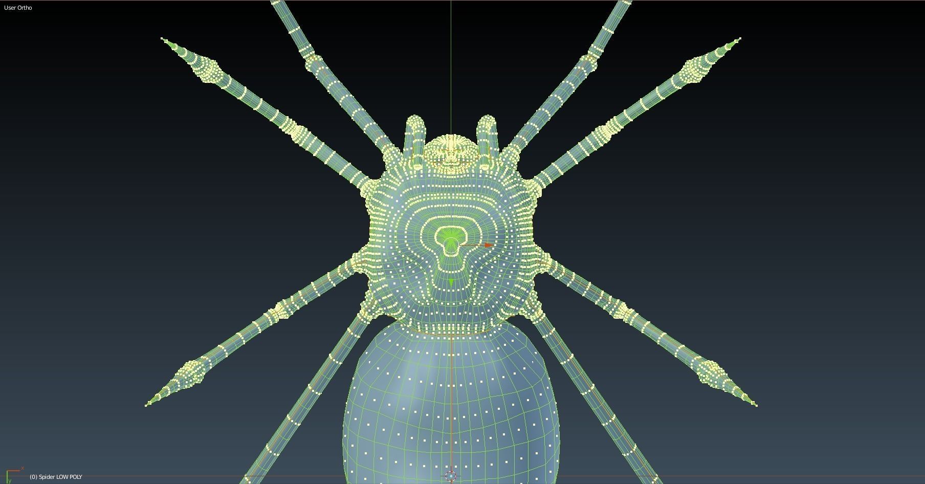 Black Widow Rigged and Walk Animation Low-poly 3D model_10