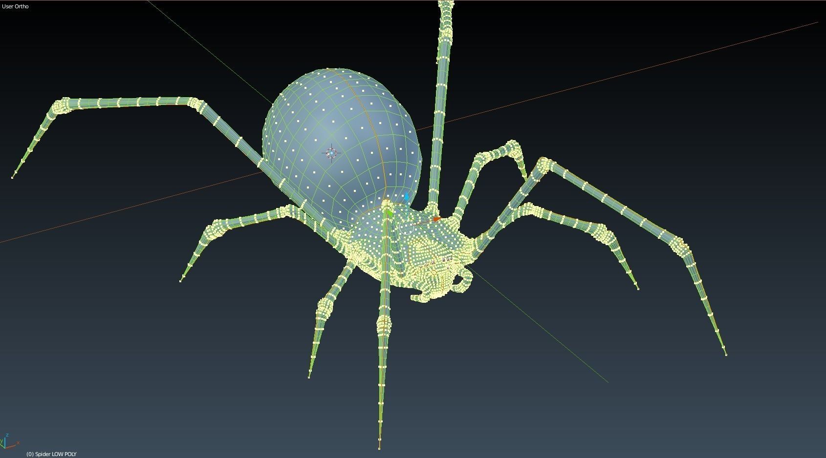 Black Widow Rigged and Walk Animation Low-poly 3D model_9