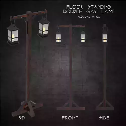 Gas lamps floor standing architectural scene lighting medieval