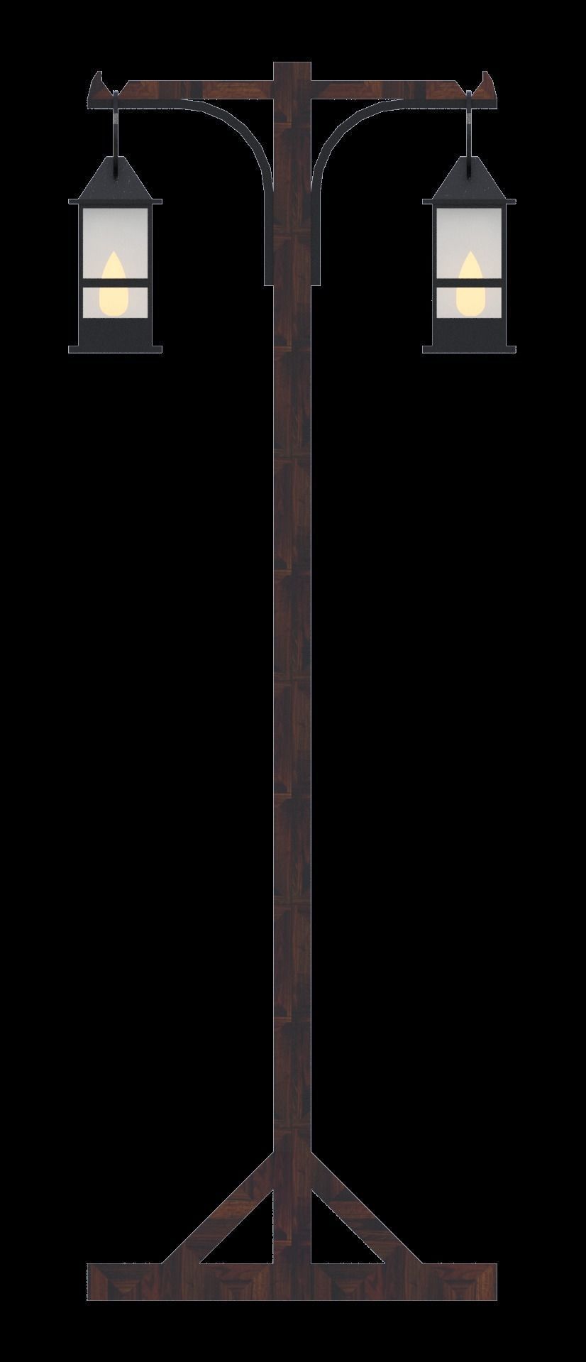 Gas lamps floor standing architectural scene lighting medieval Low-poly 3D model_1