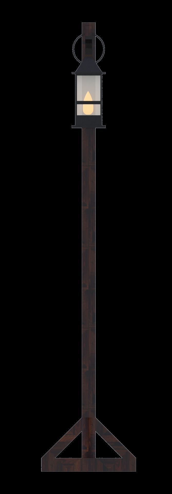 Gas lamps floor standing architectural scene lighting medieval Low-poly 3D model_2