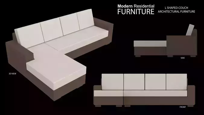 Couch L shaped architectural furniture