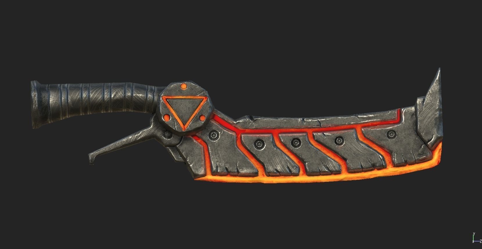 Demons Sword Low-poly 3D model_1