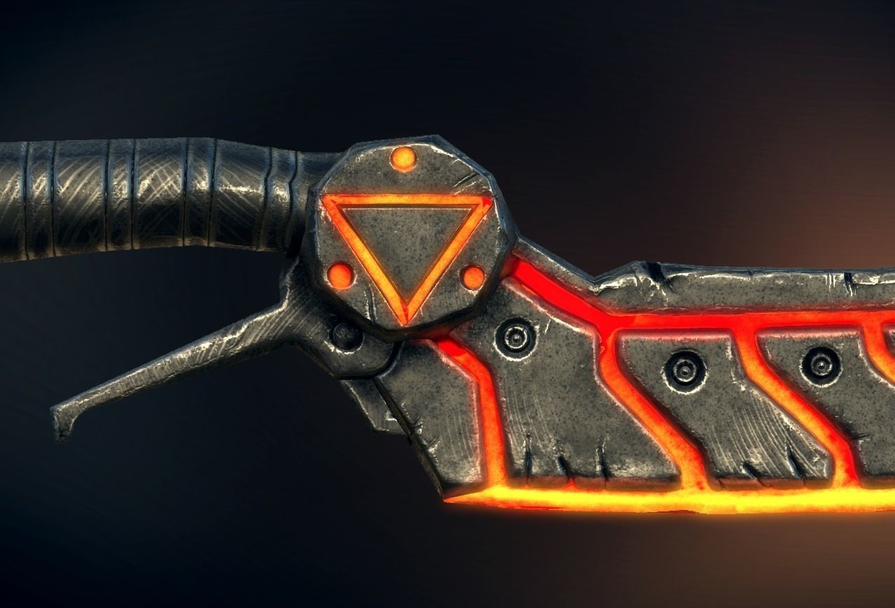 Demons Sword Low-poly 3D model_0