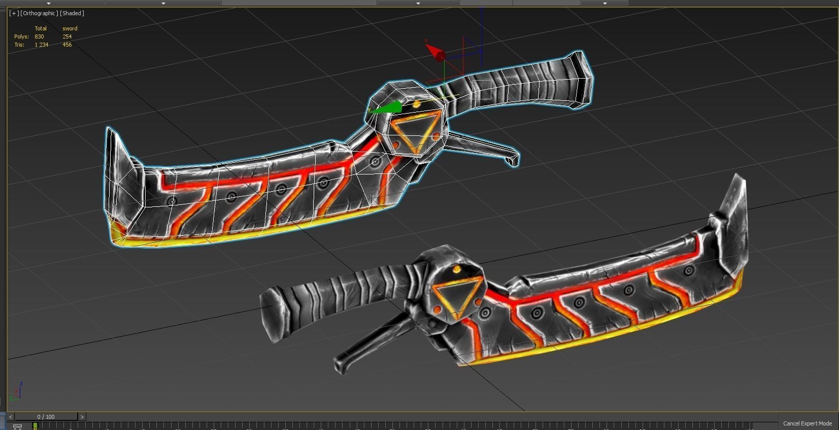 Demons Sword Low-poly 3D model_9