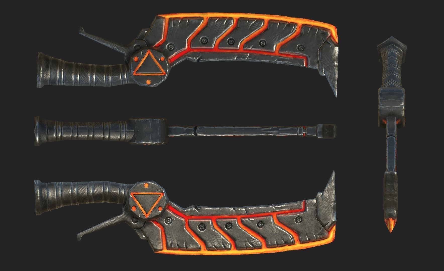 Demons Sword Low-poly 3D model_7