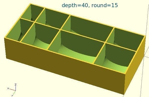 Generic Tray Creator Script with rounded bin floors Free 3D print model_1