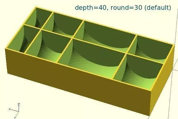 Generic Tray Creator Script with rounded bin floors Free 3D print model_0