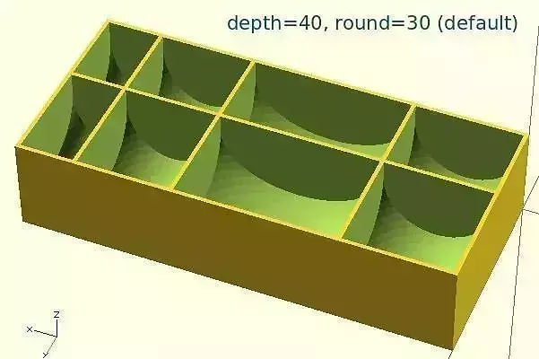 Generic Tray Creator Script with rounded bin floors Free 3D print model Generic Tray Creator Script with rounded bin floors Free 3D print model