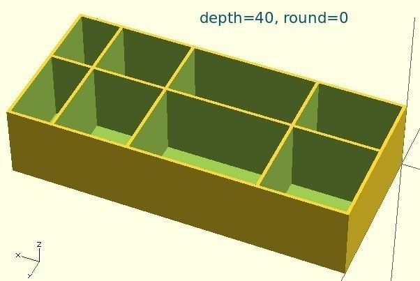 Generic Tray Creator Script with rounded bin floors Free 3D print model_2