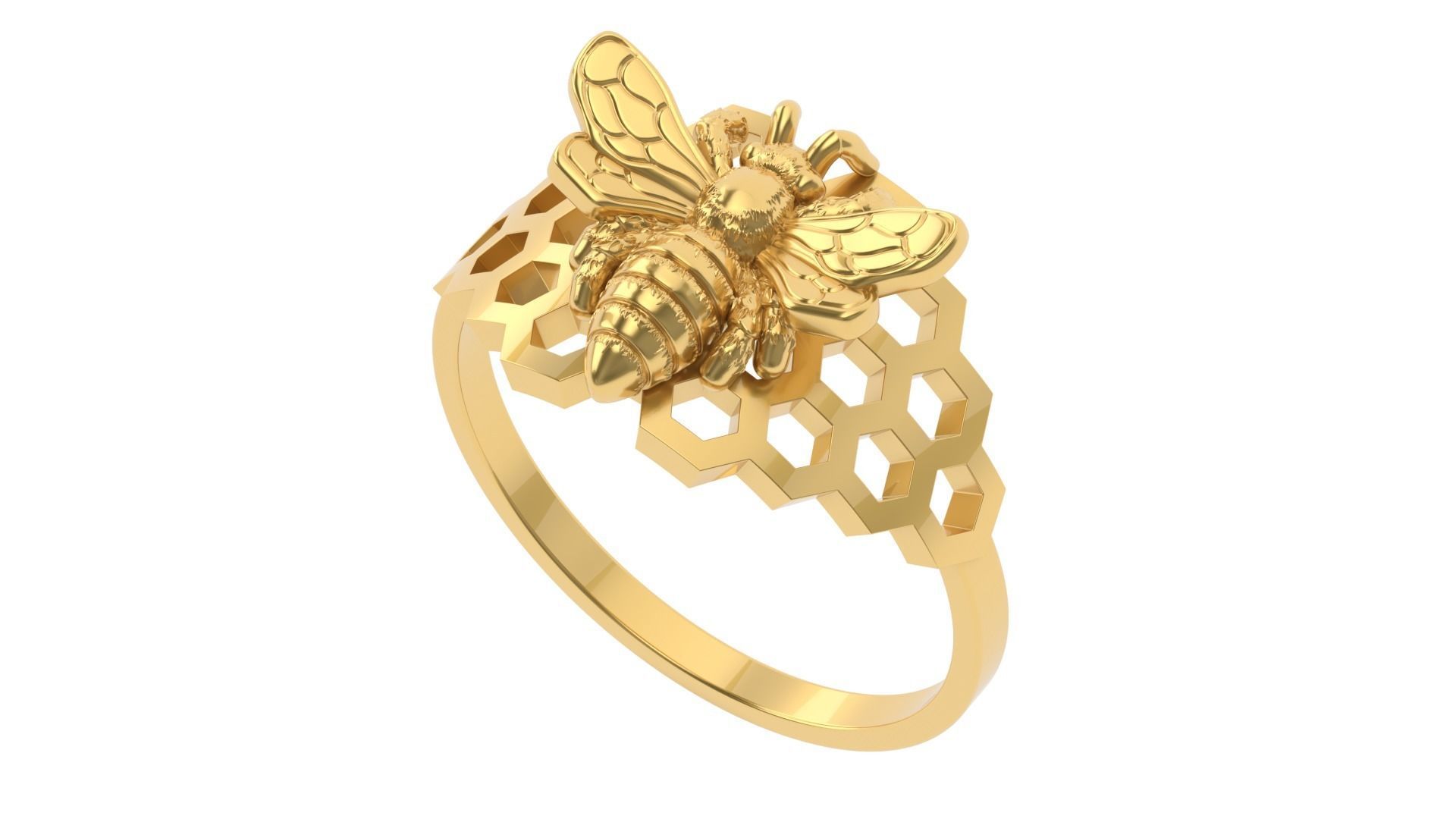 Bee Ring 15 SIZES  3D print model_5