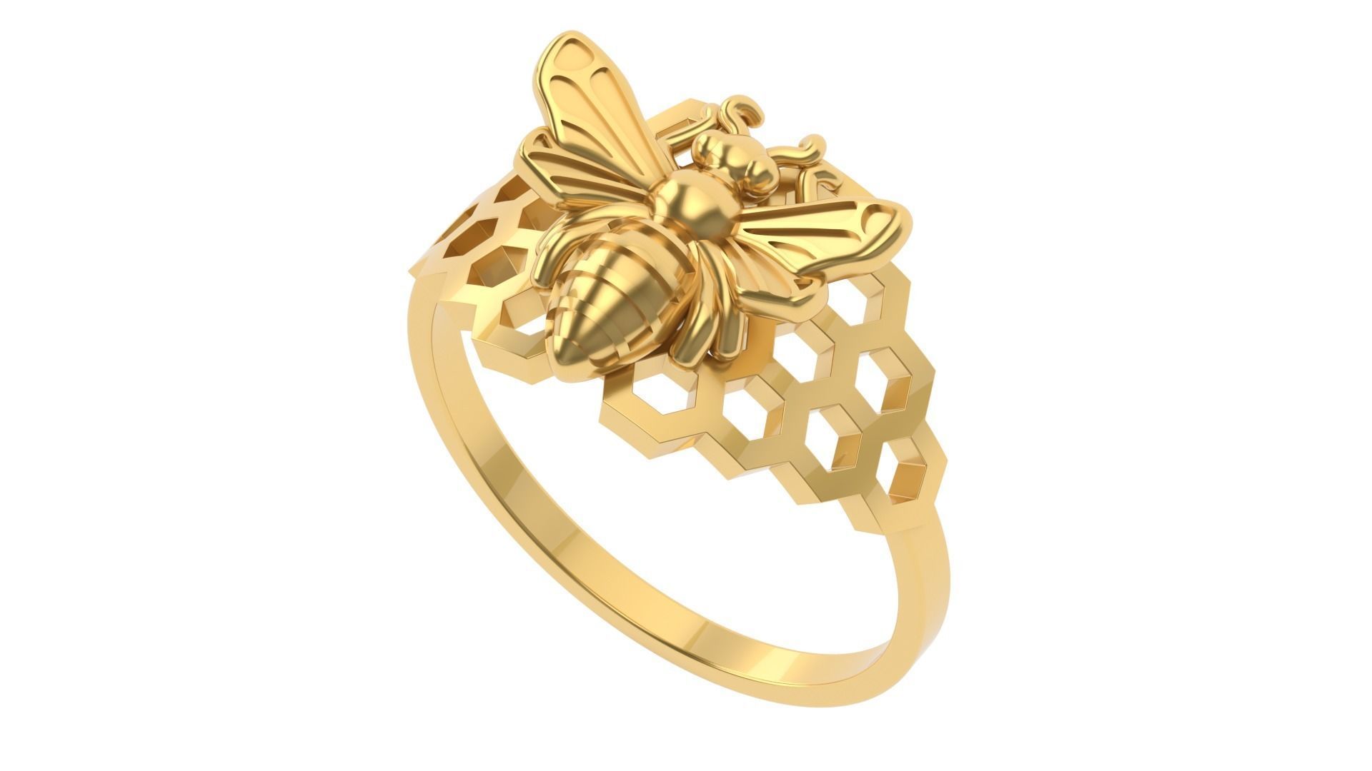 Bee Ring 15 SIZES  3D print model_7