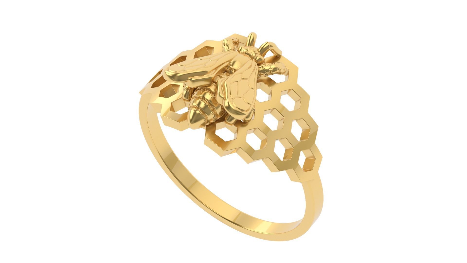 Bee Ring 15 SIZES  3D print model_6