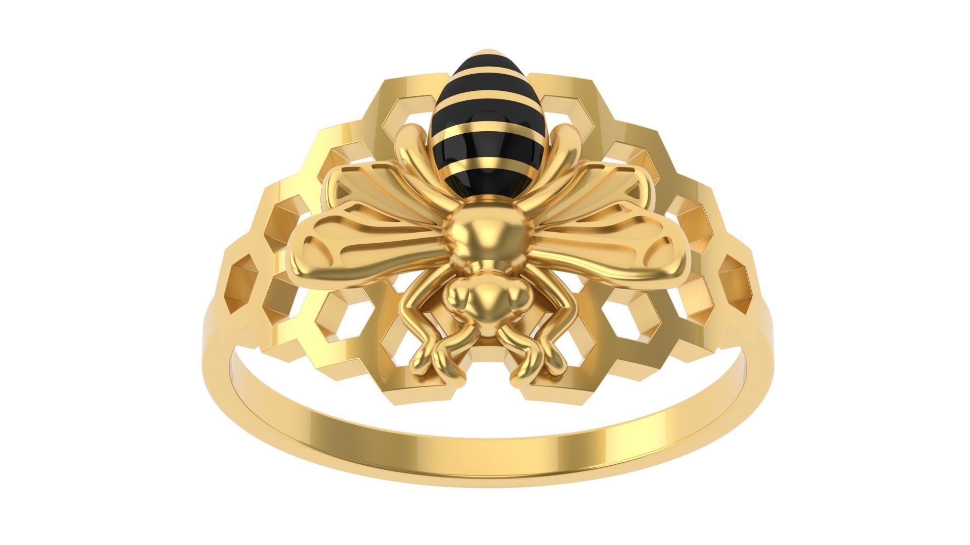 Bee Ring 15 SIZES  3D print model_13