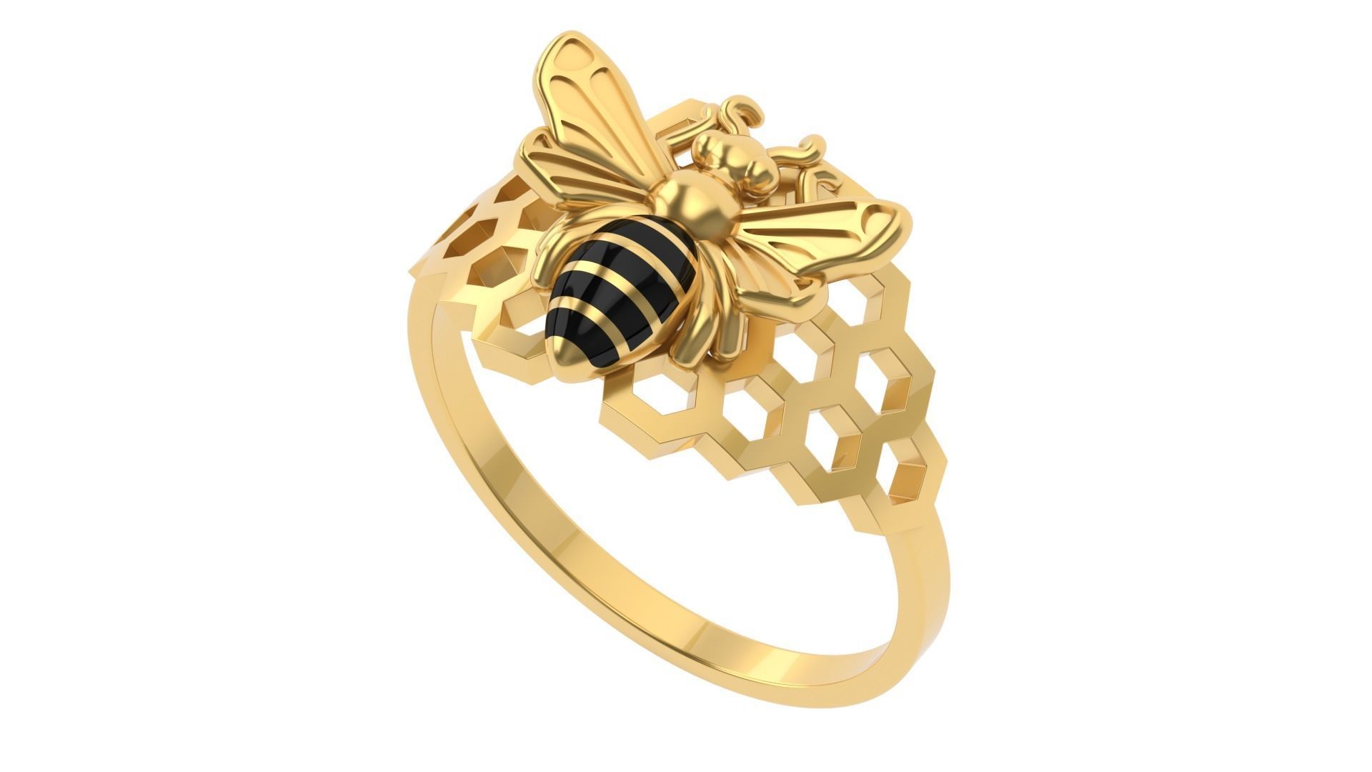 Bee Ring 15 SIZES  3D print model_8