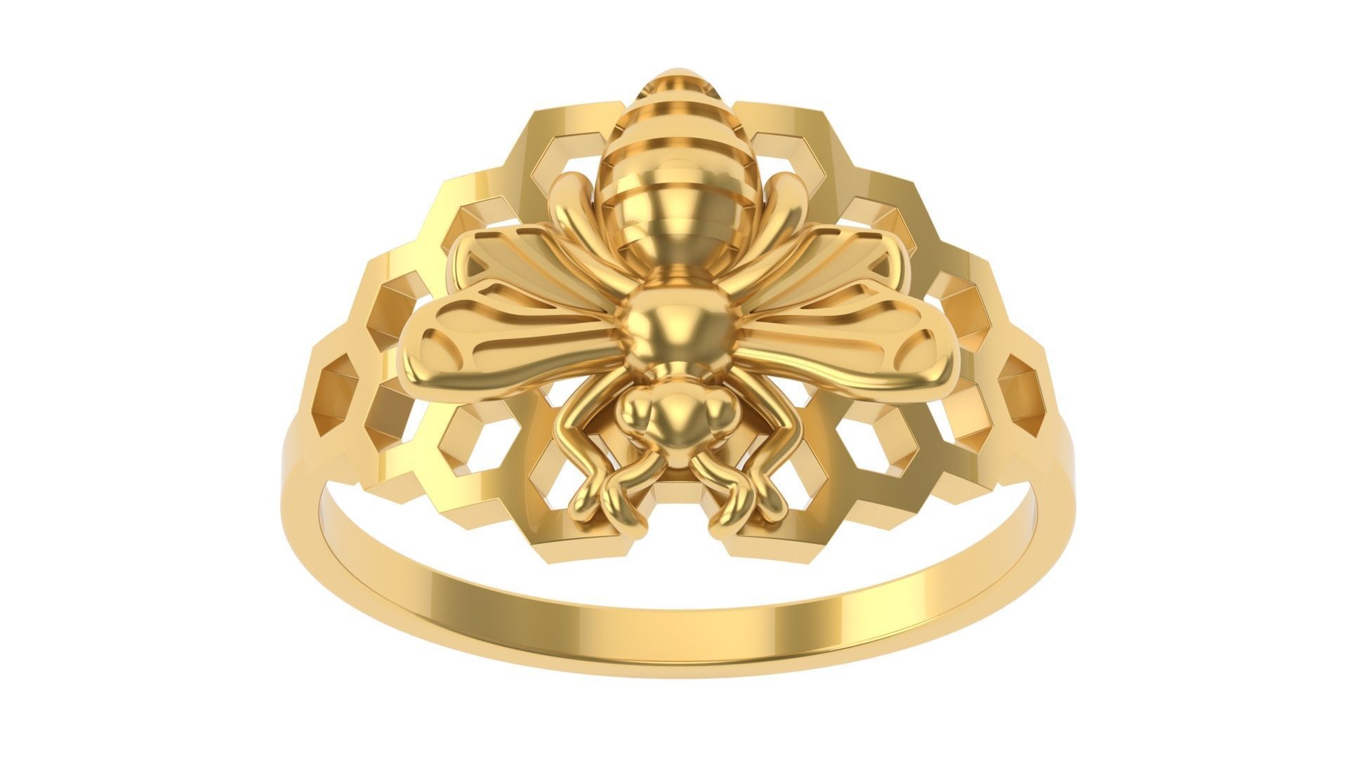 Bee Ring 15 SIZES  3D print model_16
