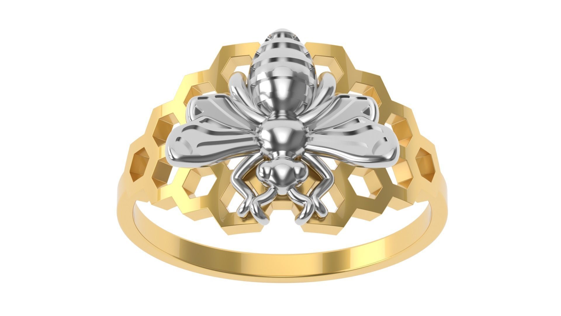 Bee Ring 15 SIZES  3D print model_9