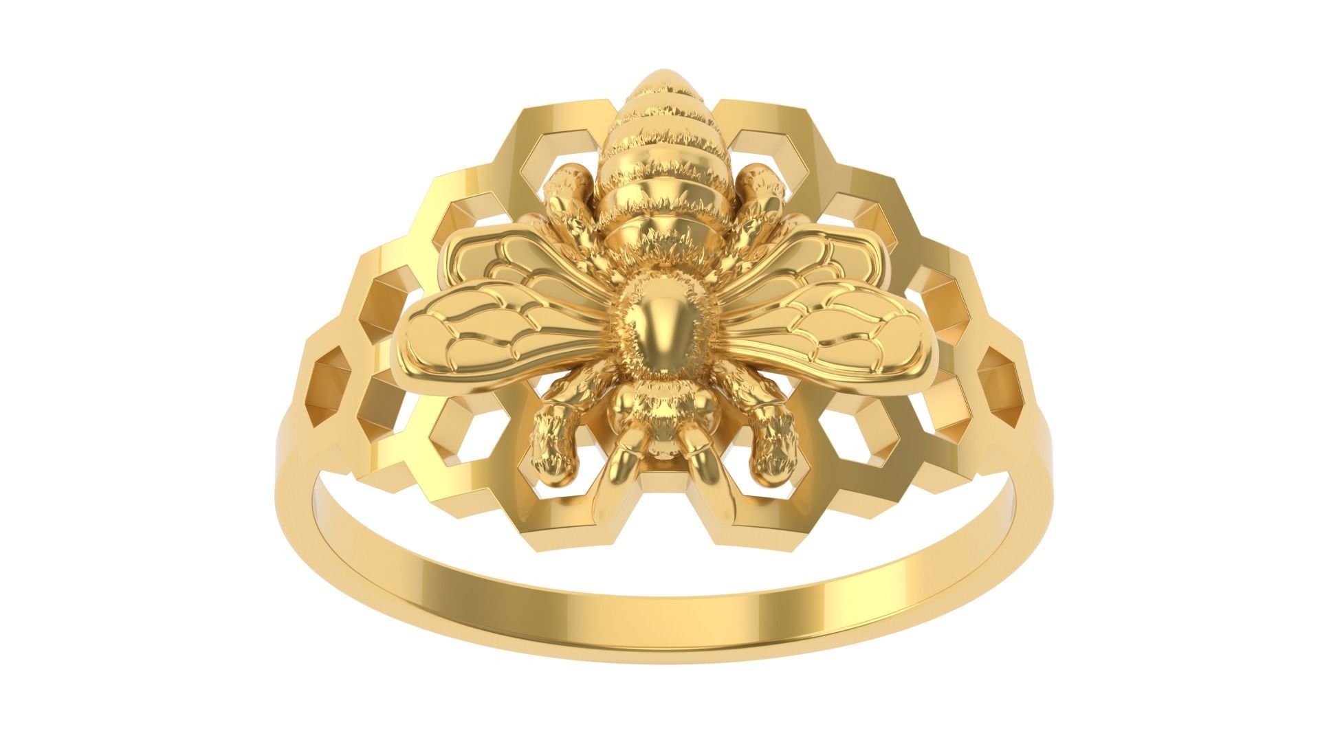 Bee Ring 15 SIZES  3D print model_14