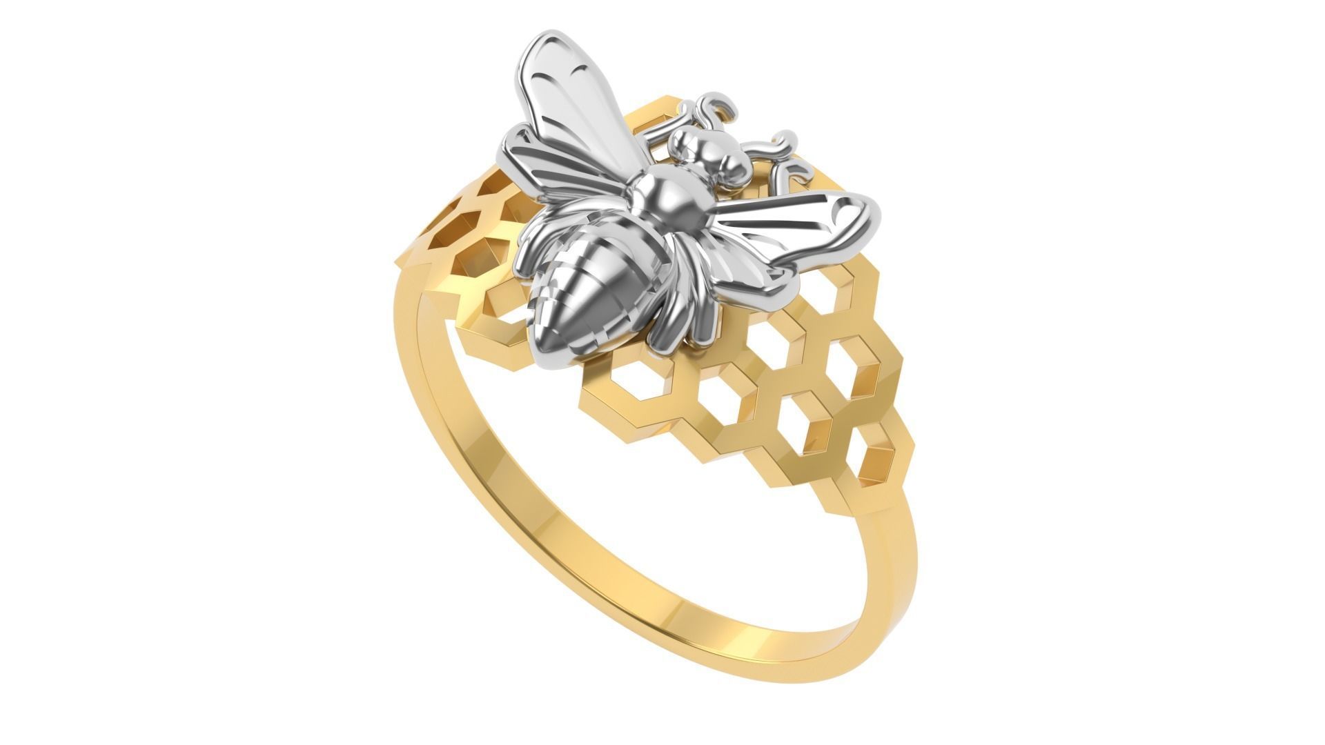 Bee Ring 15 SIZES  3D print model_4