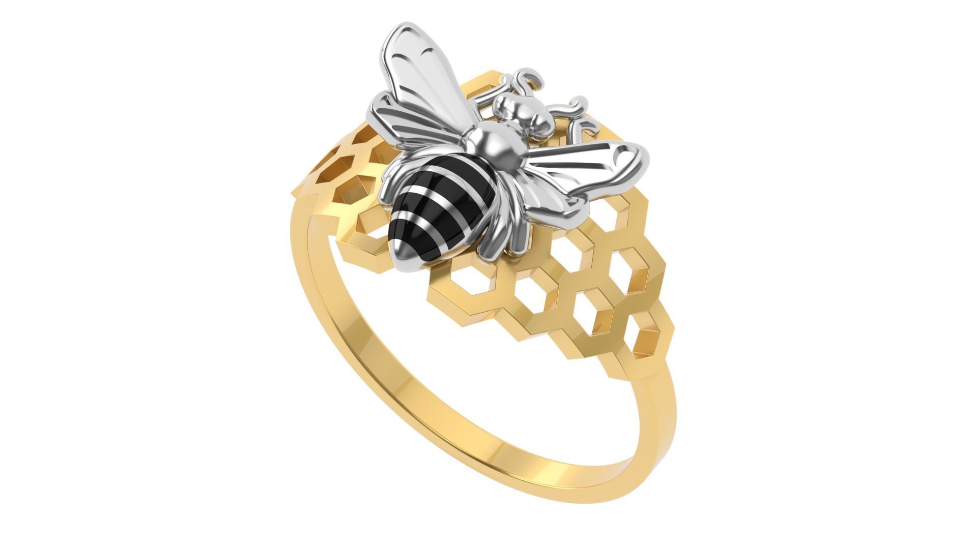 Bee Ring 15 SIZES  3D print model_2
