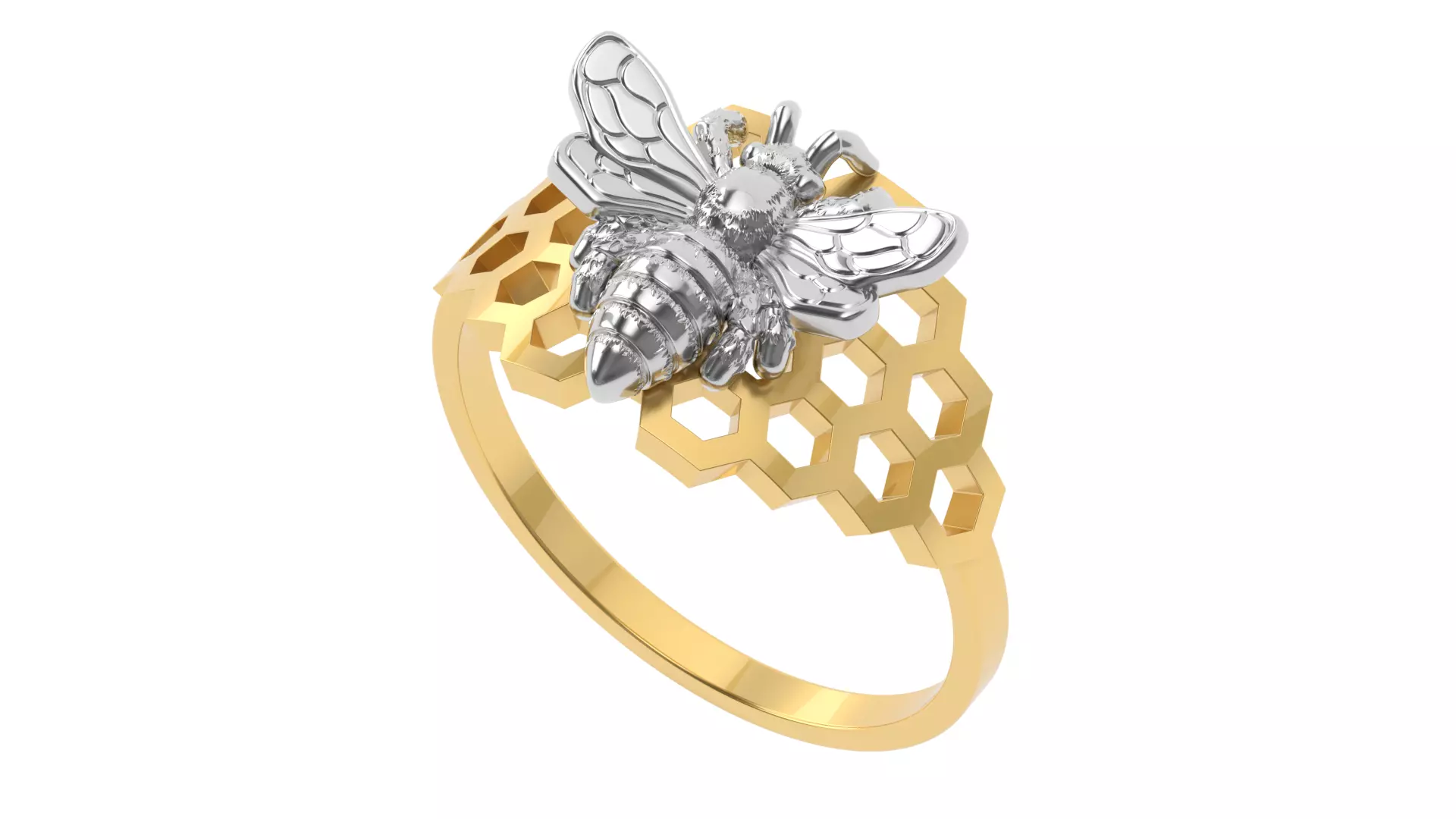 Bee Ring 15 SIZES  3D print model_0