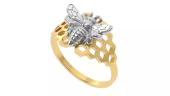 Bee Ring 15 SIZES  3D print model