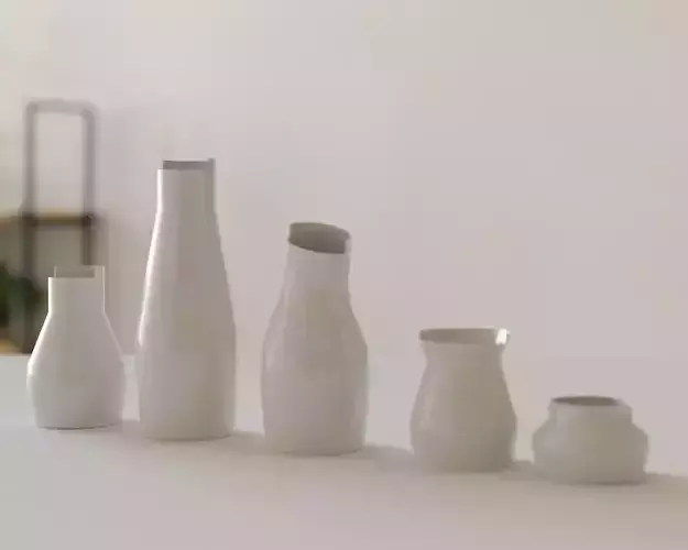 Porcelain Vase collection - 5 modern decorative vases