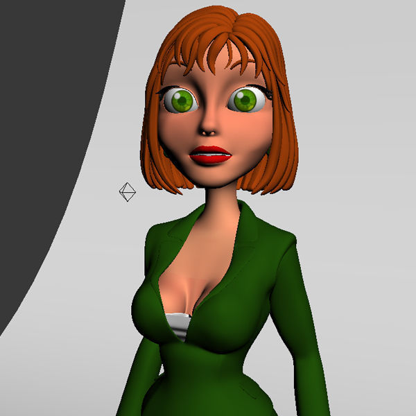 Business Woman 03 Cartoon Rigged 3D model_4
