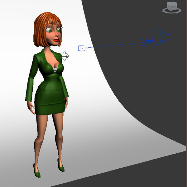 Business Woman 03 Cartoon Rigged 3D model_8