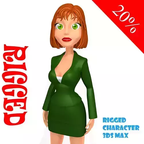 Business Woman 03 Cartoon Rigged 3D model
