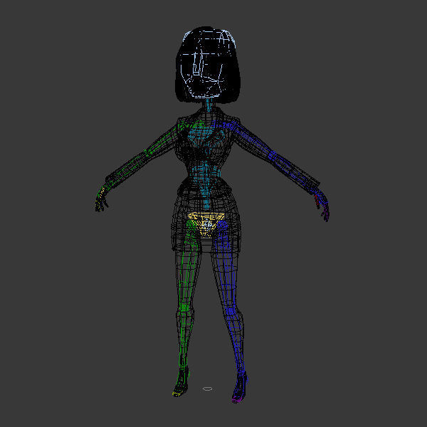 Business Woman 03 Cartoon Rigged 3D model_11