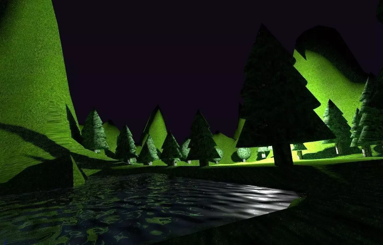 Natural landscape Low-poly 3D model_0