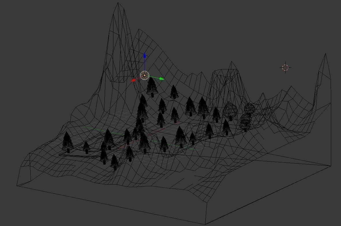 Natural landscape Low-poly 3D model_9