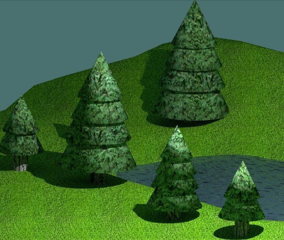 Natural landscape Low-poly 3D model_6