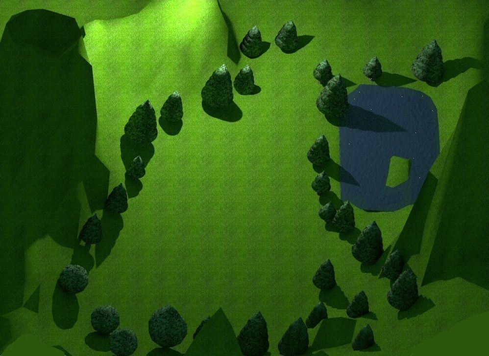 Natural landscape Low-poly 3D model_4