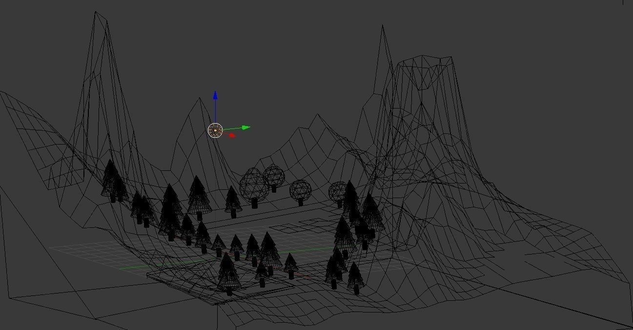 Natural landscape Low-poly 3D model_8