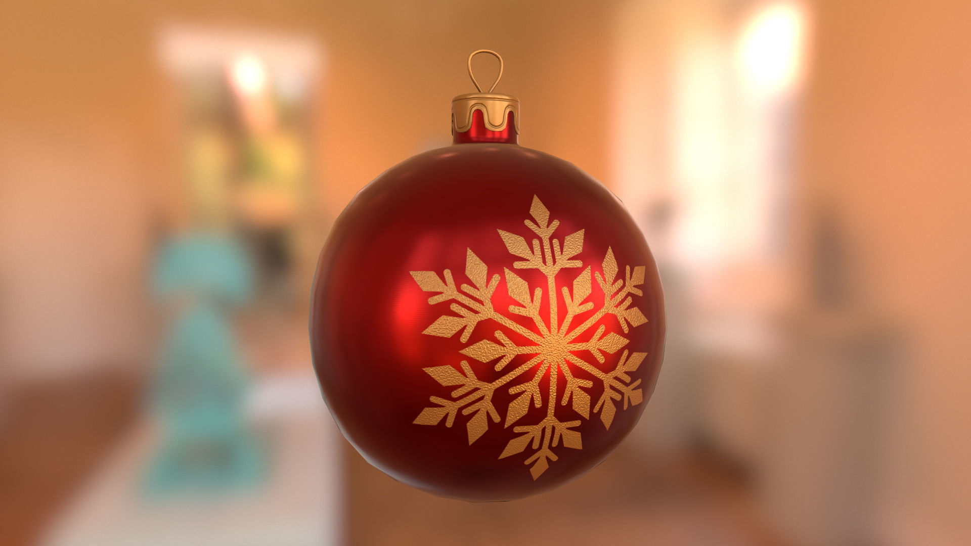 Red Christmas Balls 3D model_14