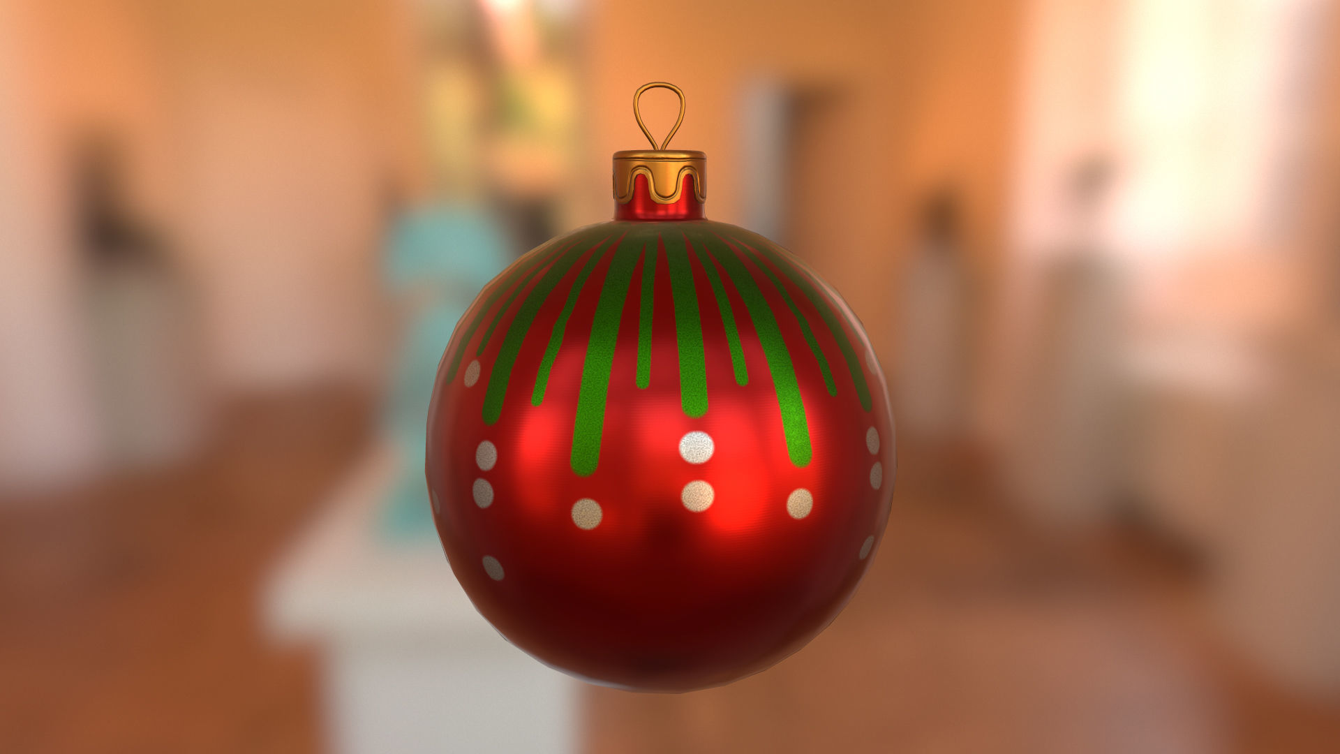 Red Christmas Balls 3D model_5