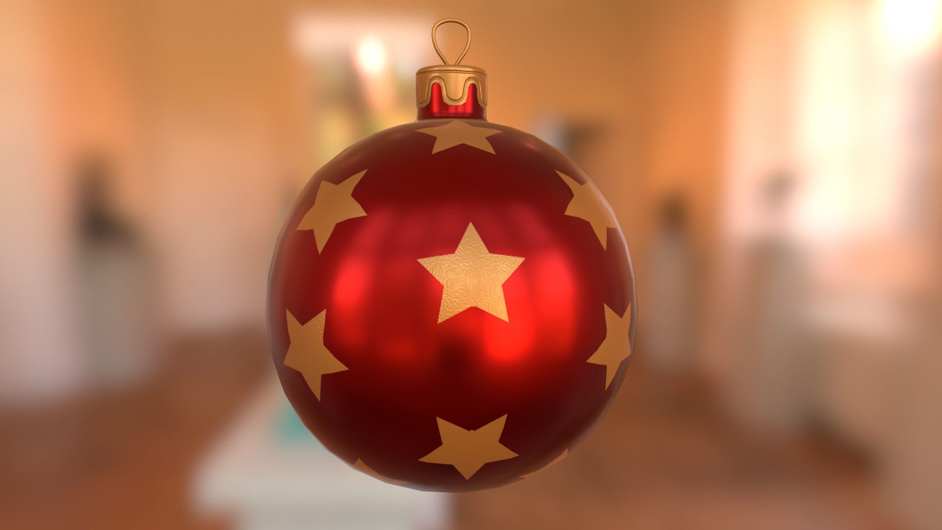 Red Christmas Balls 3D model_4