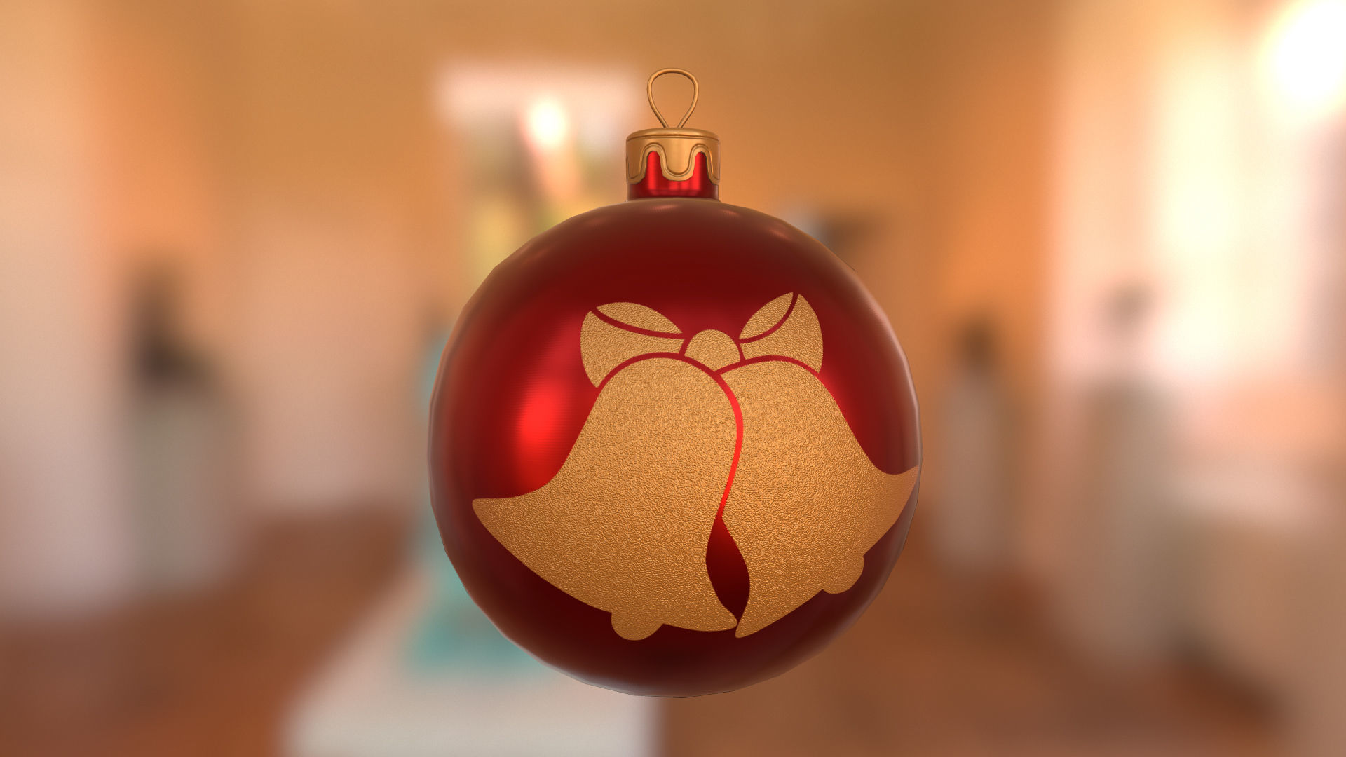 Red Christmas Balls 3D model_12