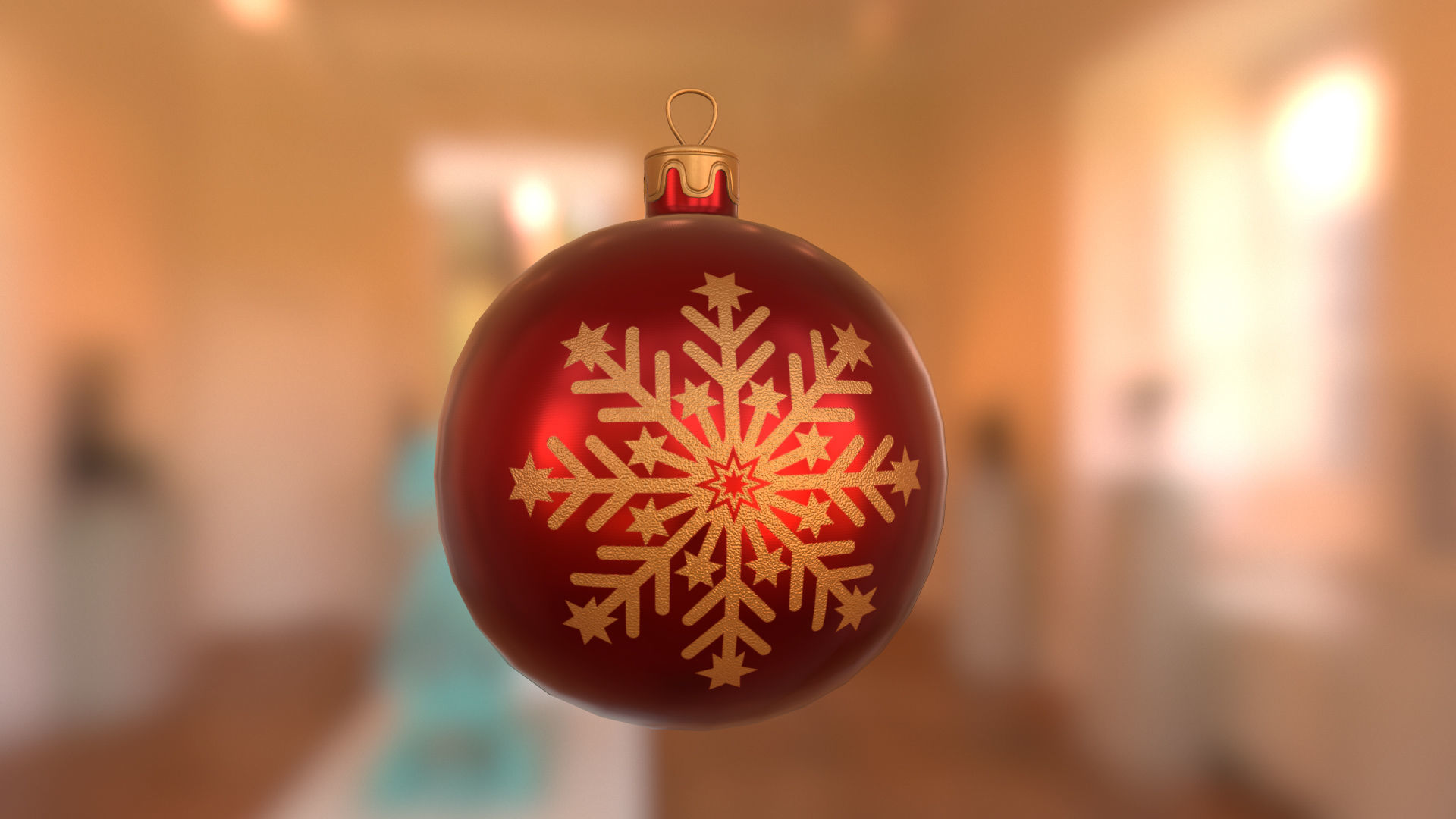 Red Christmas Balls 3D model_3