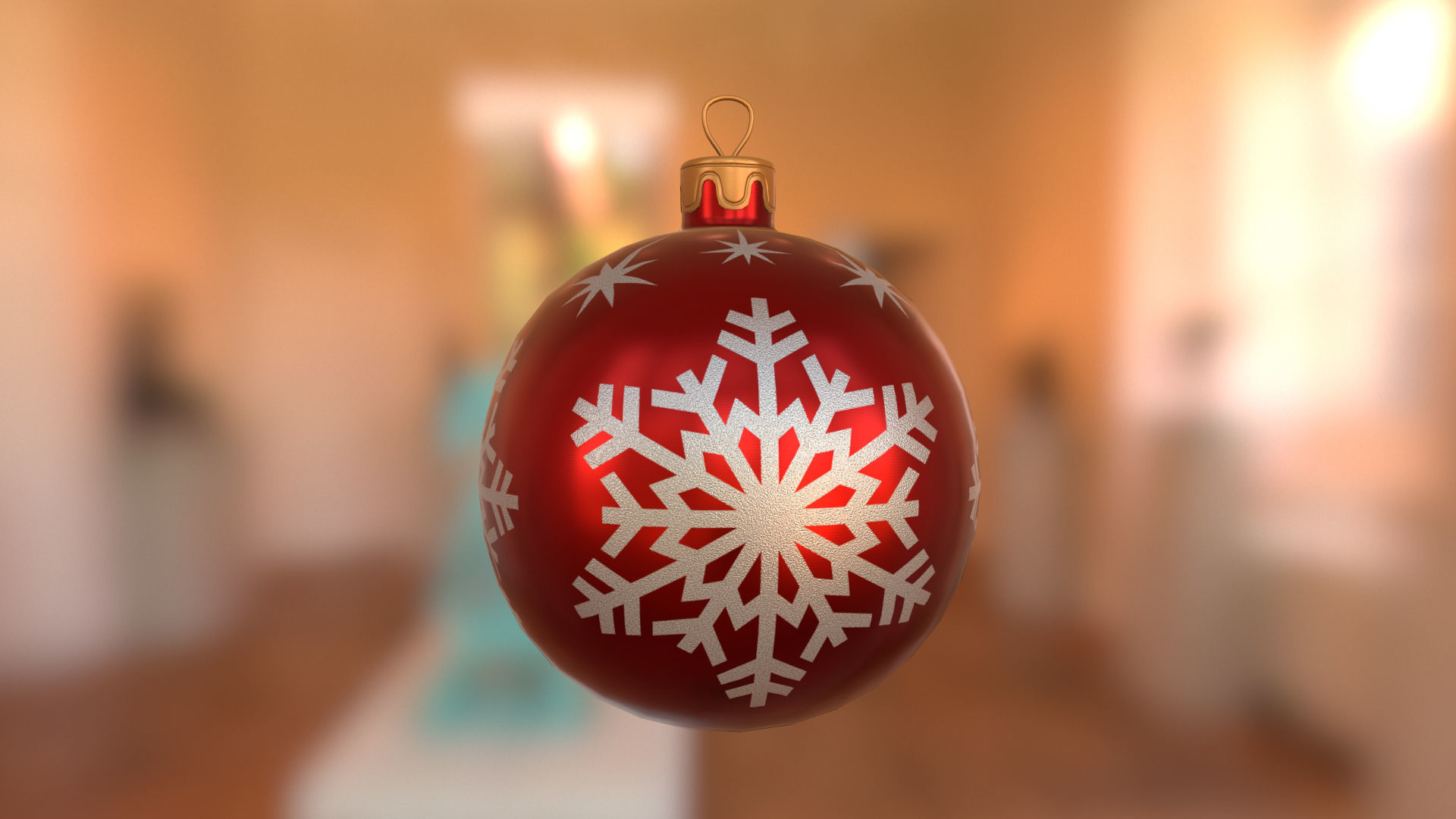 Red Christmas Balls 3D model_8