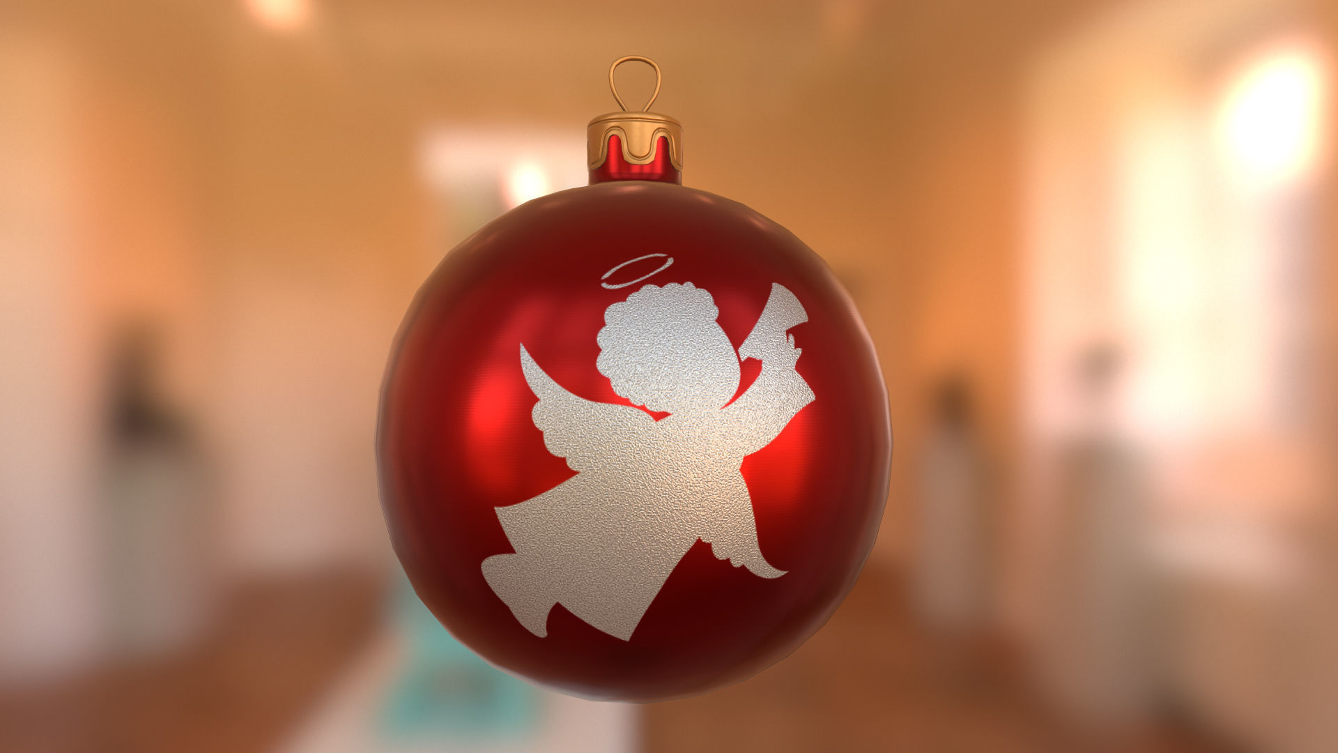 Red Christmas Balls 3D model_6