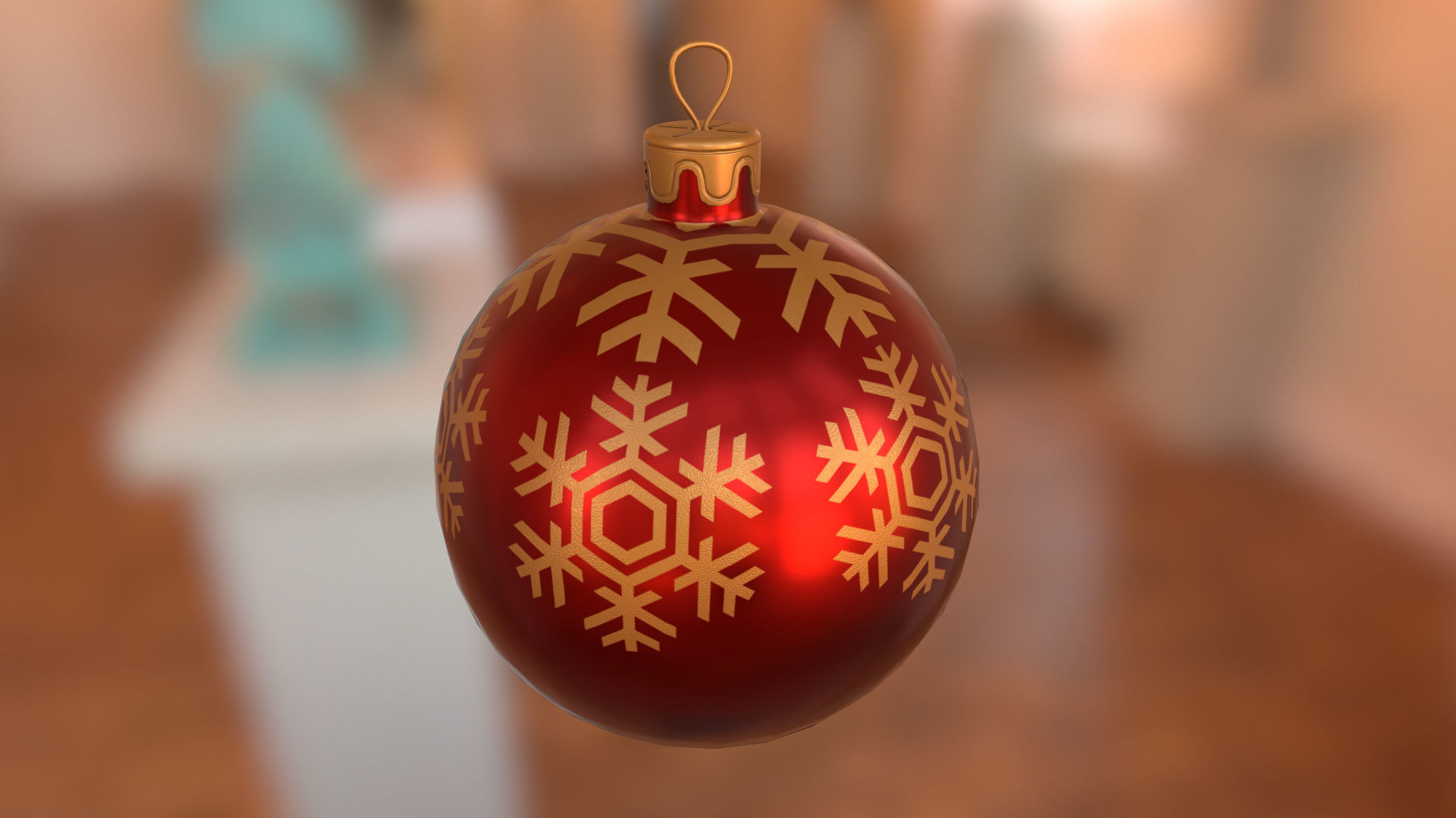 Red Christmas Balls 3D model_7